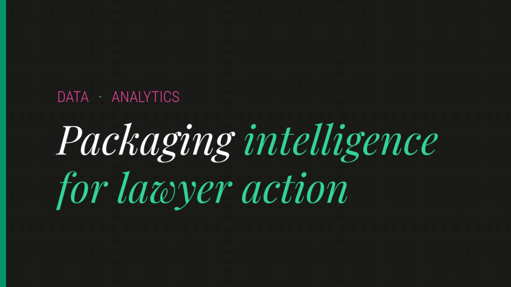 Hero banner on a dark dotted background: pink 'DATA • ANALYTICS' and teal script text 'Packaging intelligence for layer action'